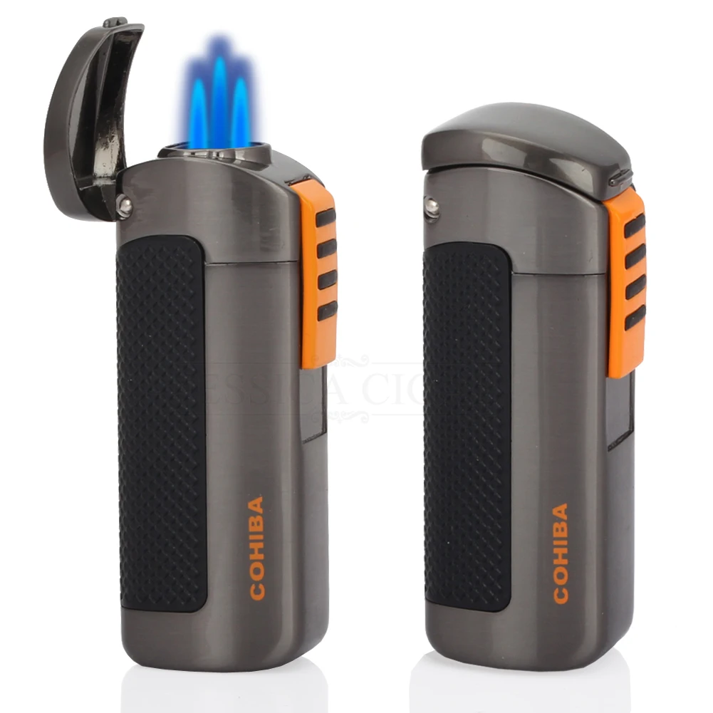 COHIBA Refillable Gas Lighters Retro Butane Torch Cigar Lighter Jet