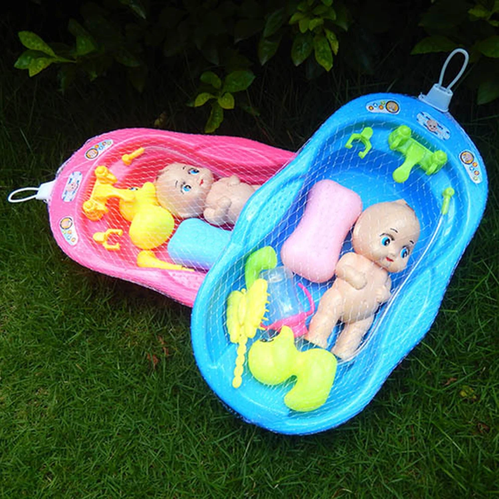 

Bath Toy Pretend Role Play Toy Soft Cartoon Baby Bath Toys for Kids Bath Tub with Shower Accessories Set Kids Random Color