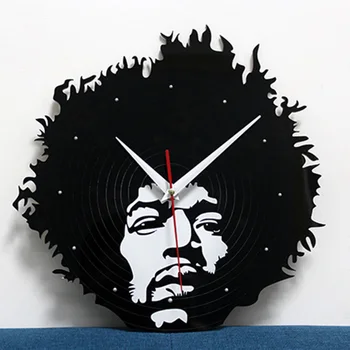 

Modern Design Wall Clock Jimmy Hendrick Clocks 3D Stickers Vinyl Record Wall Watch Home Decor Silent 12 inch