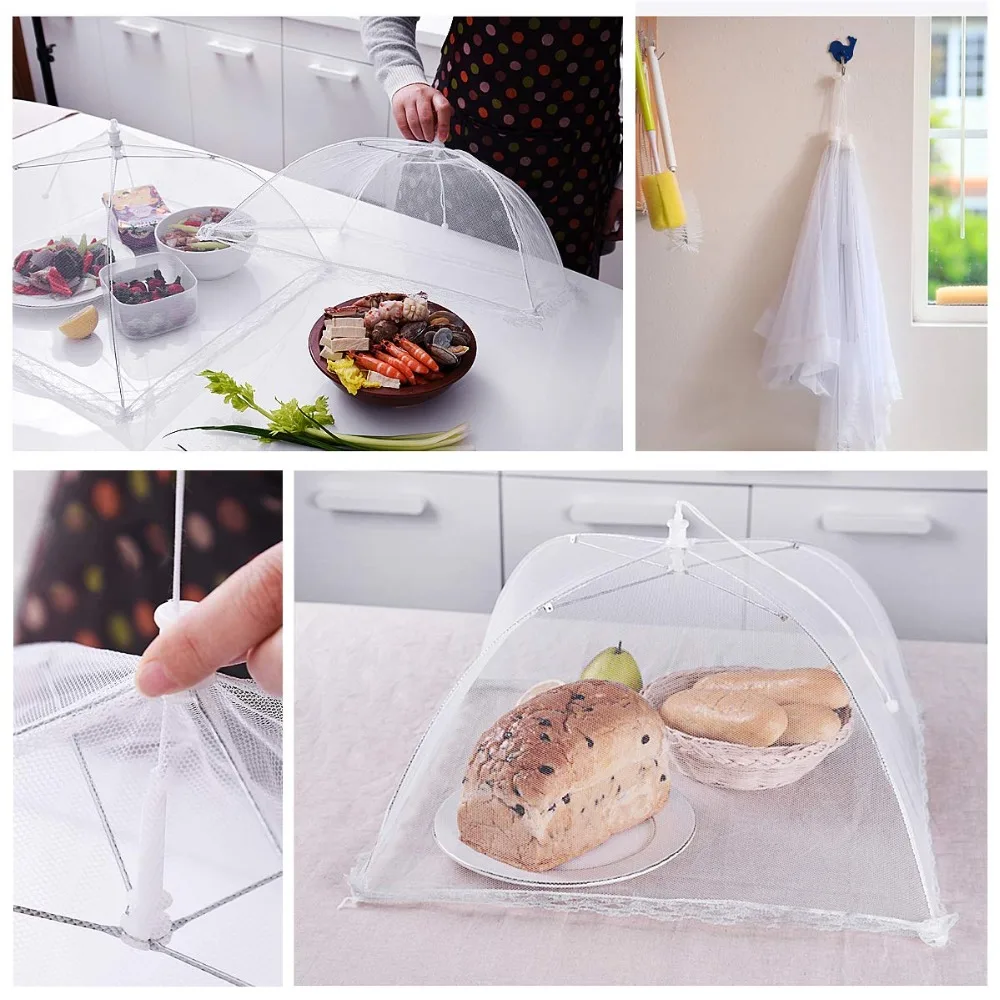 UK Anti Mosquito Fly Food Cover Household Resistant Lace Net Umbrella for Picnic