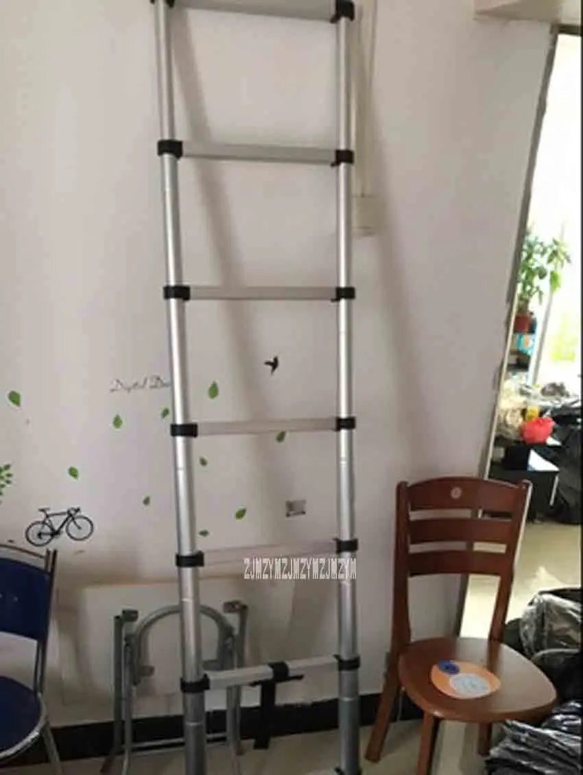DLT-A портативный безопасный Толстый алюминиевый сплав удлинитель лестница односторонняя Прямая Лестница 2 метра Бытовая семиступенчатая лестница