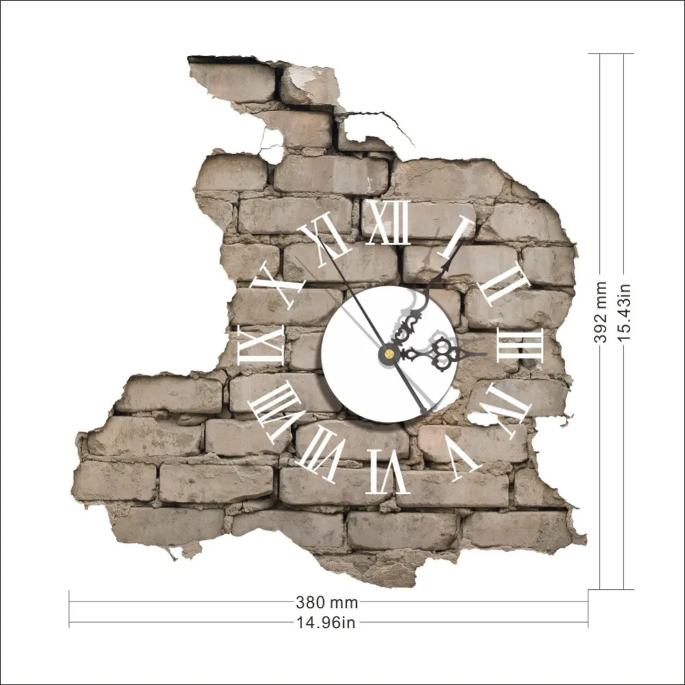 Забавные 3D ломающиеся настенные часы Наклейка страшные глазные шары римские цифры Висячие наклеивающиеся на стену Часы Самоклеящиеся DIY Фреска необычные настенные часы