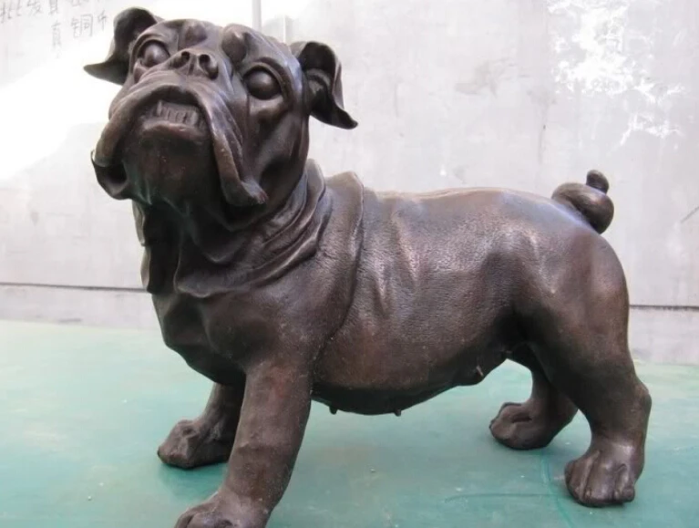 

R0717 Details about Chinese classic pure Copper bronze Carved Pekinese Dog animal Statue B0403