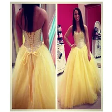 2016 Prinzessin Ballkleid Schatz prom Kleid mit Luxus Perlen und Kristall Lace-Up Zurück Abendkleid Benutzerdefinierte Vestido De Noche