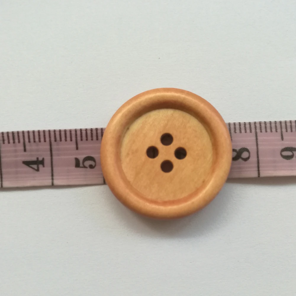 Buy 50PCs Wooden Buttons 25mm Natural Color Sewing