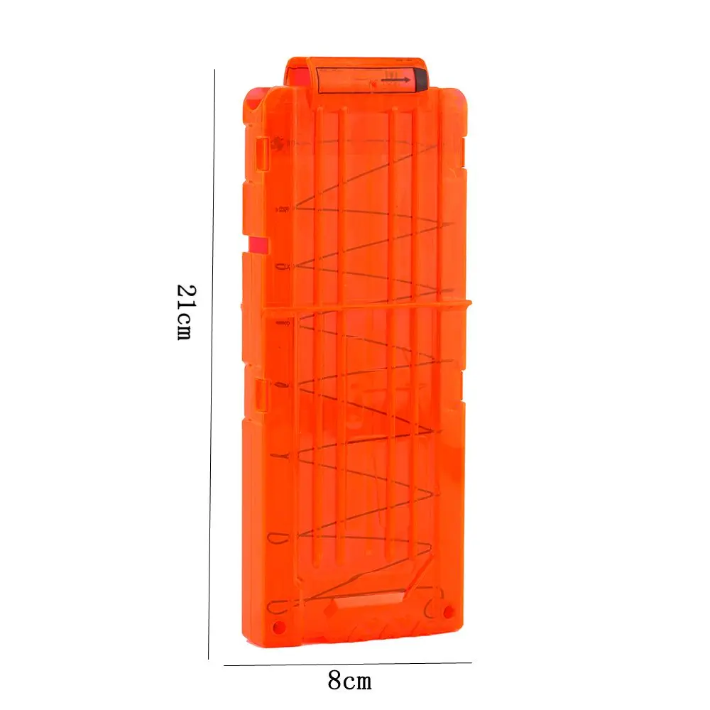 12 Reload Clip Magazines Round Darts Replacement Plastic Magazines Toy Gun Soft Bullet Clip Orange For Nerf N-Strike