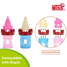 Funlock Duplo Blocks font b Toys b font Castle Building Model Parts for Prince Princess Creative