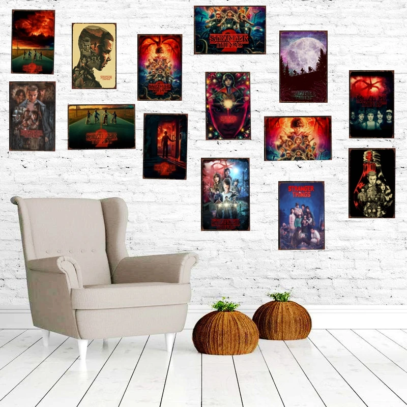 

Stranger Things Tin Sign Alien Vintage Placas Decorativas Wall Pub Cafe Home Art Decor Garage Cuadros DU-1225