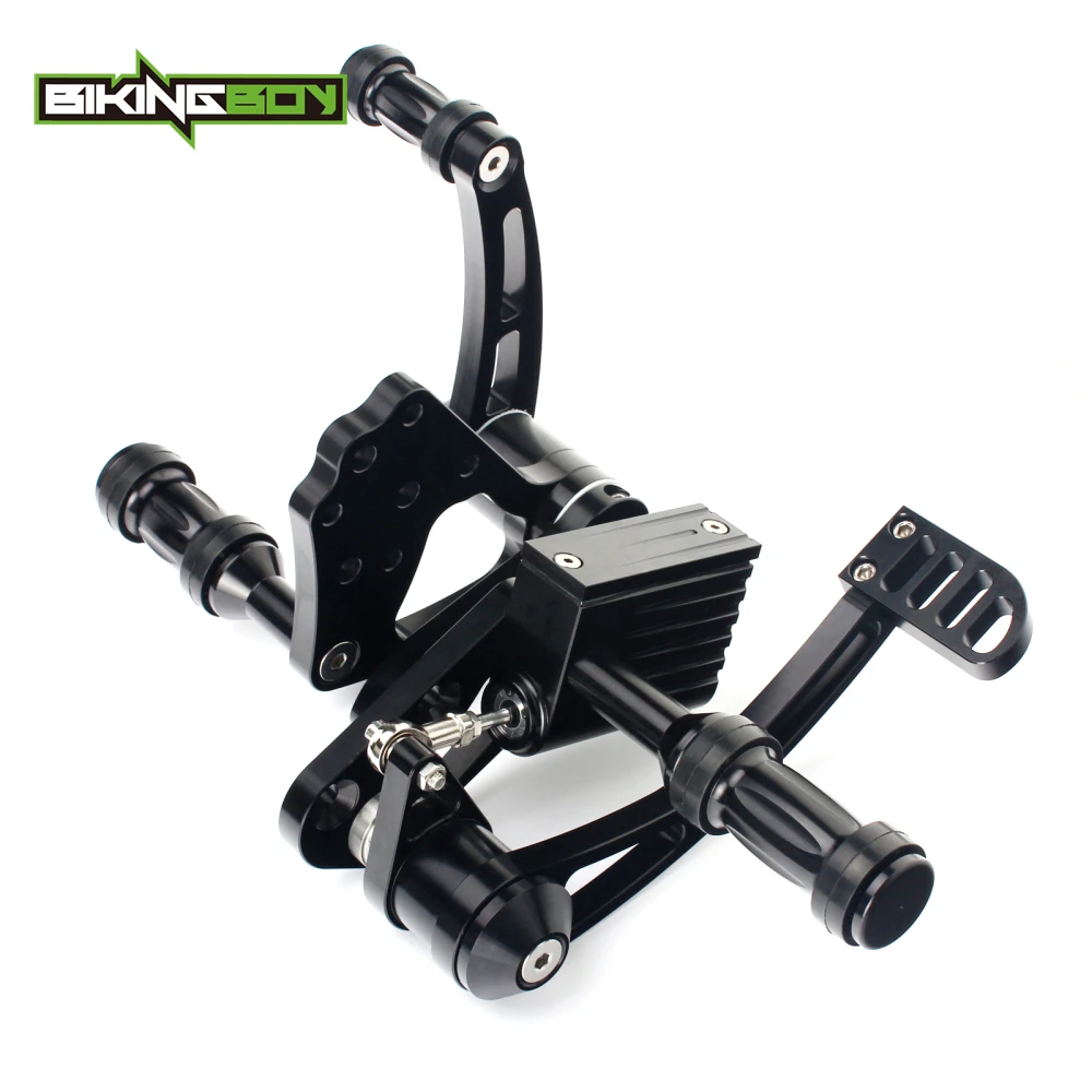 

BIKINGBOY CNC Billet Forward Controls Foot Rests Footrests Rearsets for HARLEY Softail FLSTF FXSTS Heritage 84-99 85 86 87 88 89