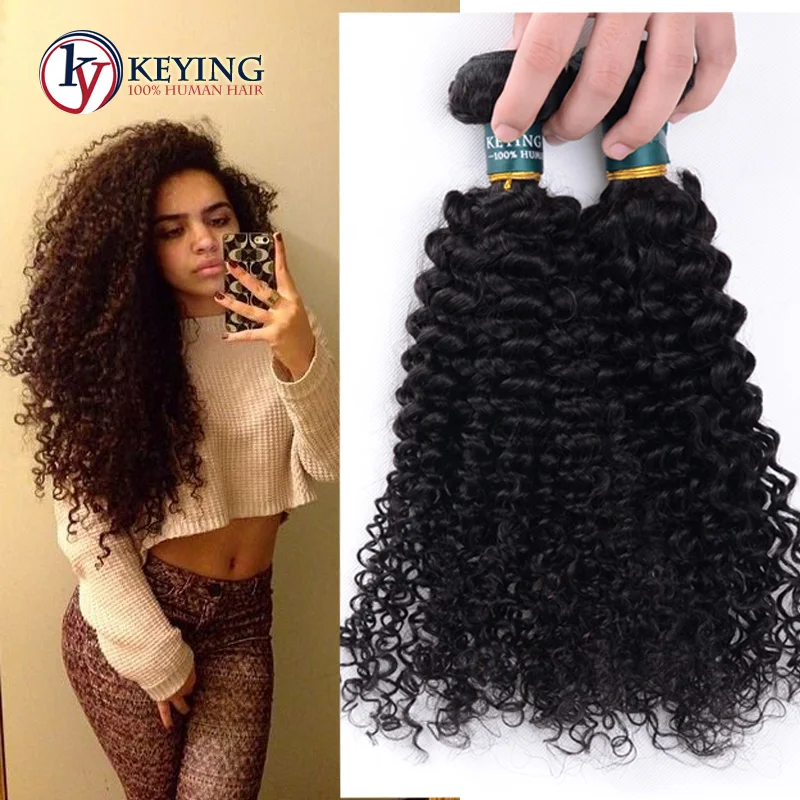 African American Virgin Indian Curly Hair Weave Cheap Deep Wave