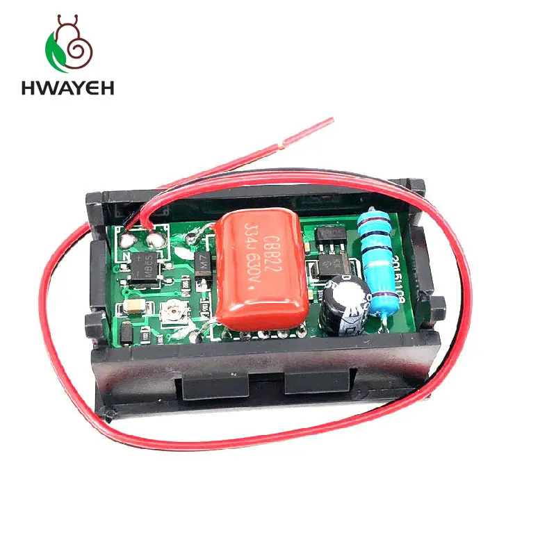 Переменный ток 70-500 В 0,5" светодиодный цифровой вольтметр измеритель напряжения вольт инструмент 2 провода красный зеленый синий дисплей 110 В 220 В DIY 0,56 дюйма