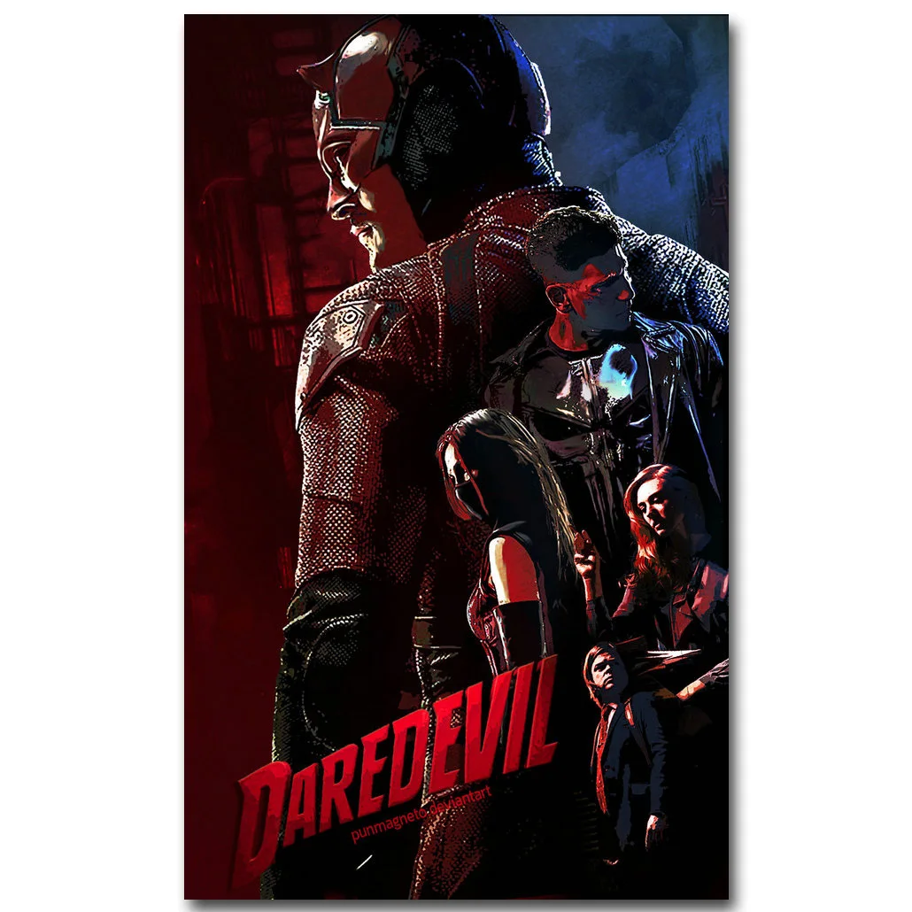 Художественный постер Daredevil из шелковой ткани с принтом супергероя 13x20 дюймов