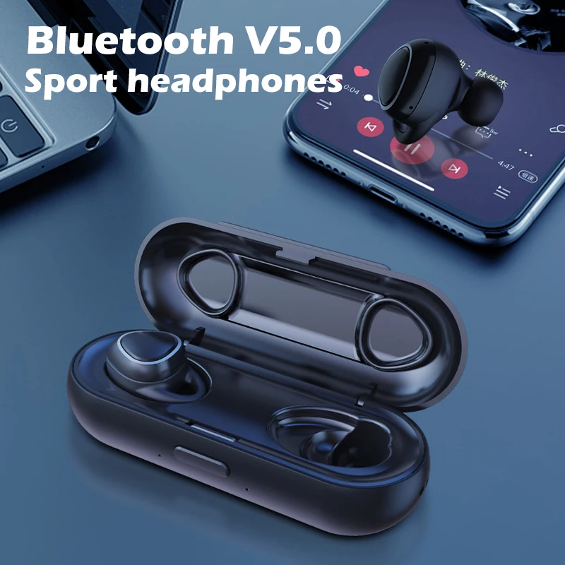 WMini Sports Music Headphones Wireless Stereo Bluetooth Headset for IOS Android Phones Hands free Stereo Bass Headphone