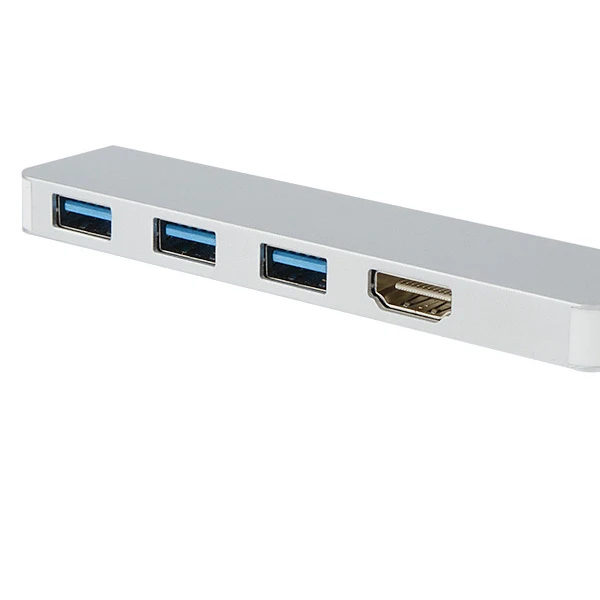 Тип-c концентратор до 4 K HDMI с 3 портами USB 3,0 4 в 1 алюминиевый USB-C type C концентратор комбинированный совместимый для MacBook Pro ноутбук планшетный ПК