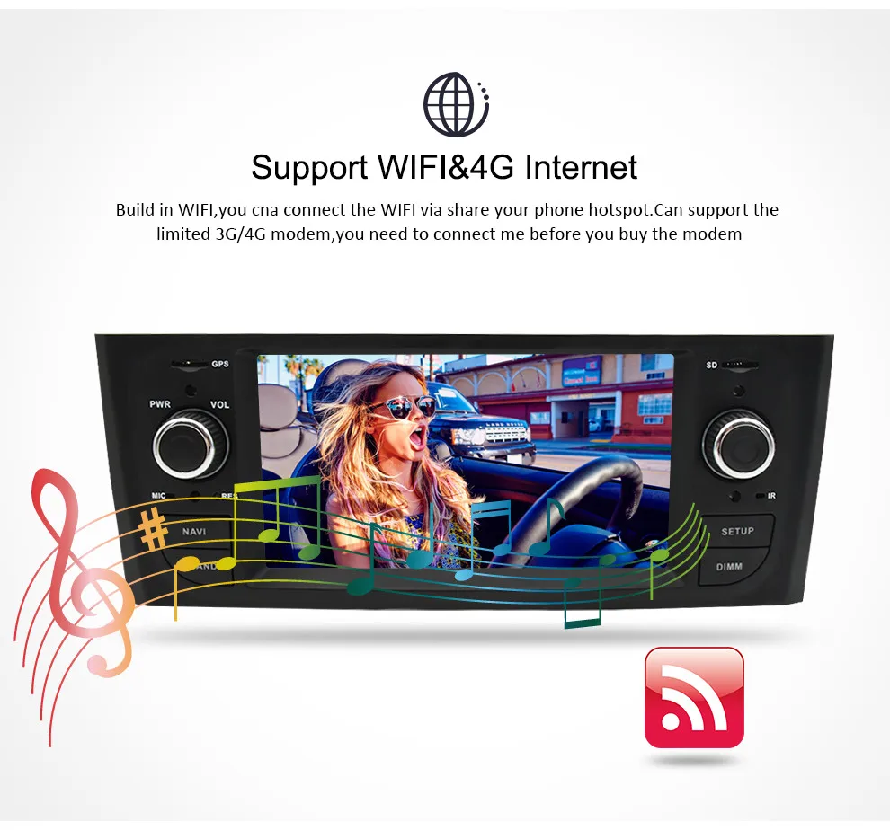 Best IPS Auto Radio Android 9.0 Car Stereo Multimedia Player For Fiat Grande Punto Linea 2007-2012 GPS Navigation Bluetooth FM No DVD 4