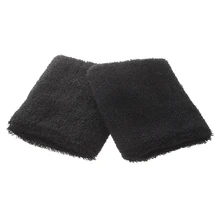 Черный эластичный махровый спортивный напульсник на запястье 2 шт