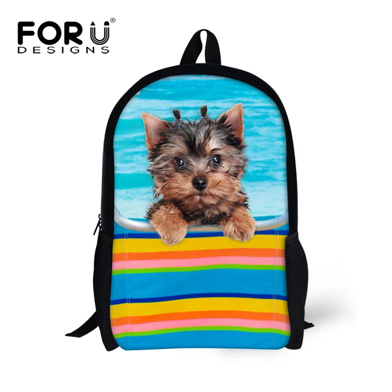 FORUDESIGNS 3D Animal Printing Kids Schoolbag,Children 16 Inch Dog Book Bag,Teenager Girls Boys Kitty Cute Cat School Bags,