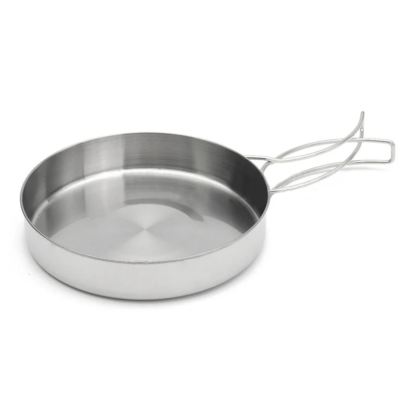 8Pcs/set Portable Stainless Steel Outdoor Picnic Pot Pan Kit Camping Backpacking Cookware Set  for Hiking Camping Travel