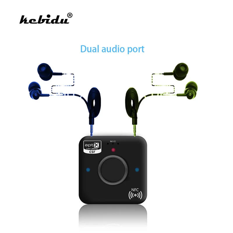 

kebidu B7 PLUS Wireless Bluetooth 4.2 Receiver Apt-x LL 3.5mm AUX Low Latency Music Adapter for Car Speaker Headphone For Phone