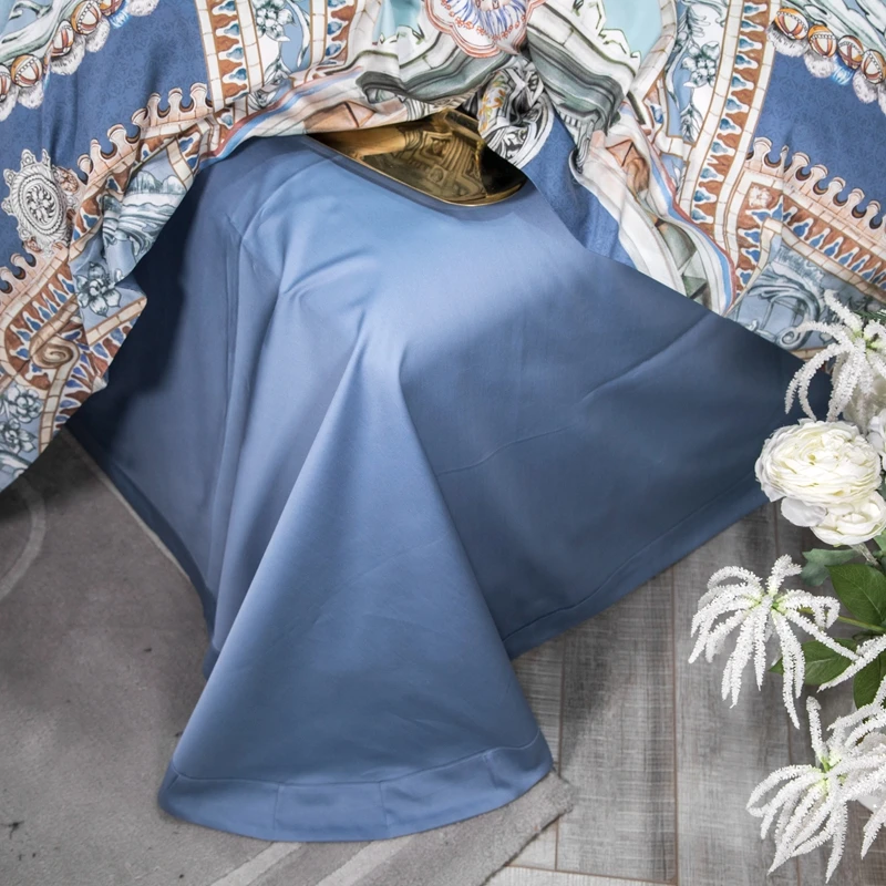 Waliicorners 60S Egyptian Cotton Royal Luxury Bedding set King Queen Size boho Bed set Duvet Cover Bedsheet set parrure de lit 30 9