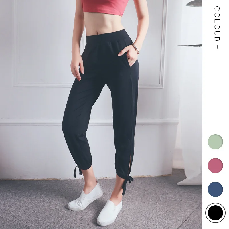 

High Waist Pants Hips Push Up Leggings Solid Sports Exercise Fitness Jogging Trousers Gym Slim Running Fitness