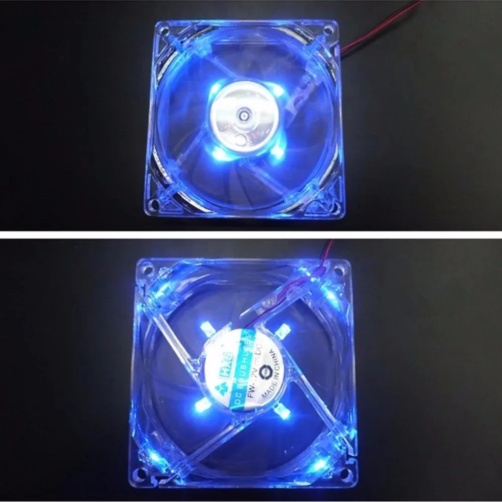 12V 0.20A 80x80x25mm Компьютерный Вентилятор 4 LED бесшумный корпус компьютера охлаждающий