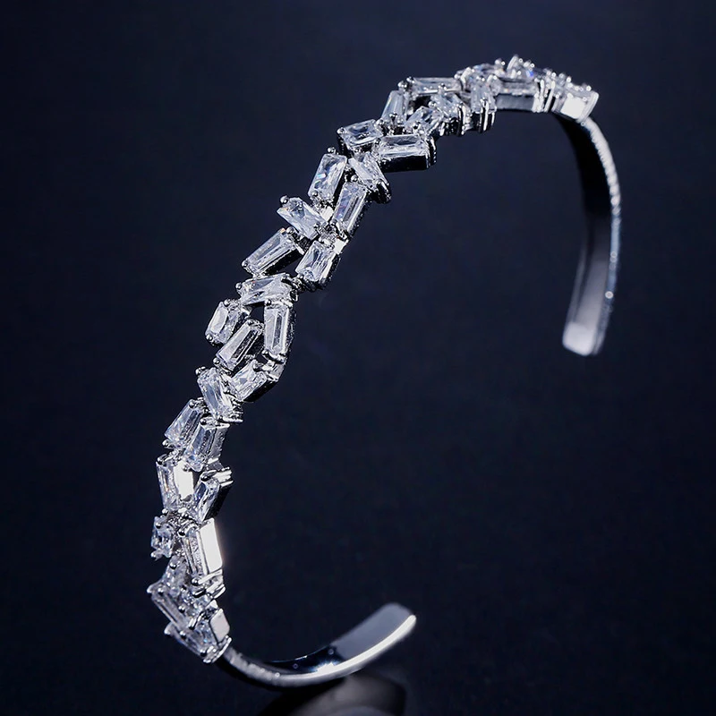 

2019 new trendy princess 925 sterling silver bracelet bangle for women open anniversary gift jewelry wholesale moonso S5215