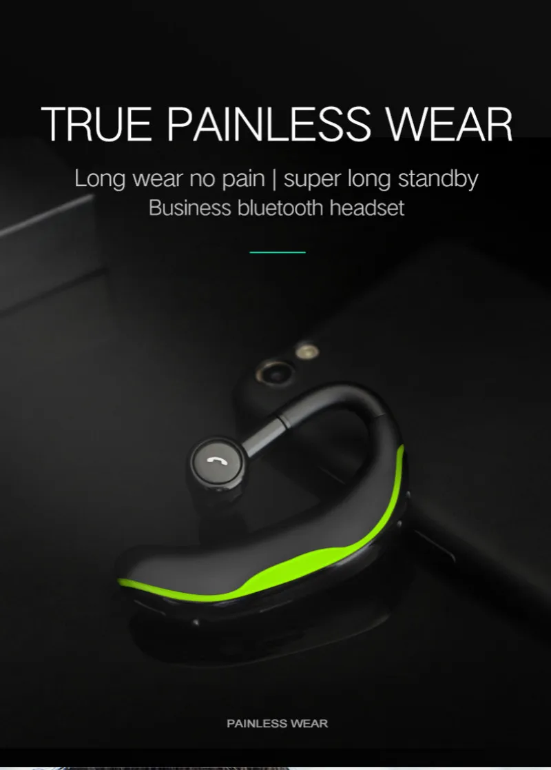

Wireless music Earbud Ear Hook Bluetooth business Earphone Driving Handfree with Mic for iphone 6 7 8 plus x xr xs huawei xiaomi
