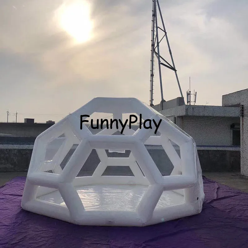 Прозрачная надувная палатка купольная для кемпинга luna туристическое шоу пляжный