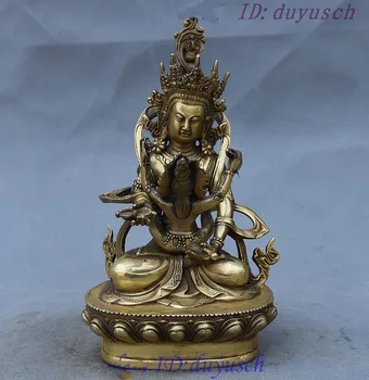 

Crafts statue Tibet Tibetan Buddhism fane Copper Brass Mandkesvara Hevajra Happy Buddha Statue