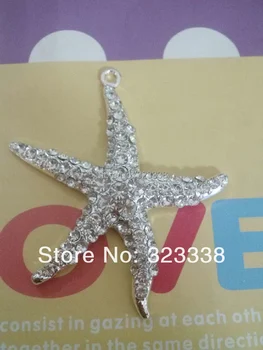 

wholesale 45mm 100pcs/lot rhinestone starfish pendant, crystal starfish, starfish pendant/charm