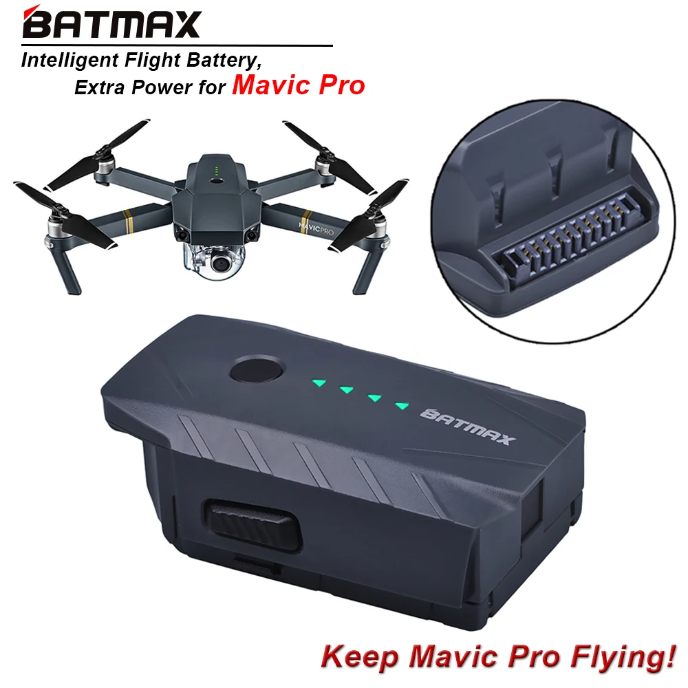 

Batmax 1PC Extra Power 11.4V 3830mAh Intelligent Flight Polymer Battery Pack Replacement for DJI Mavic Pro Drone