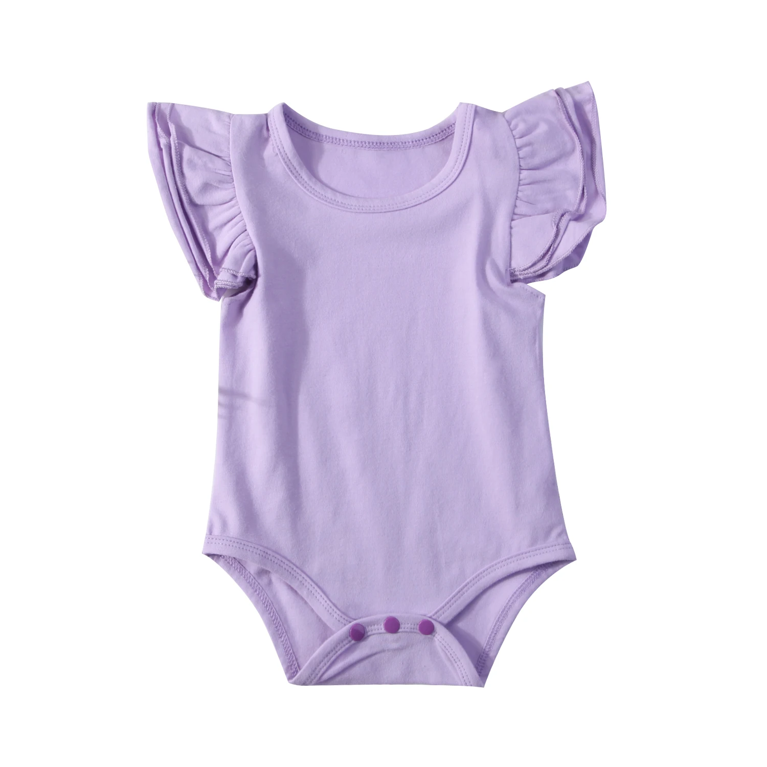 Детские Обувь для девочек мальчик оборками ползунки из хлопка комплекты одежды для новорожденных Комбинезоны - Цвет: Фиолетовый