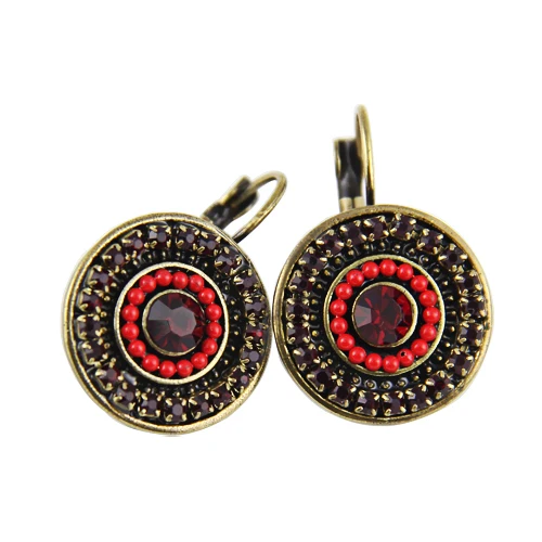 Ethnic Jewelry New Women Vintage Antique Bronze Plated Crystal Rhinestone Multicolor Balls Statement Clip Earrings | Украшения и