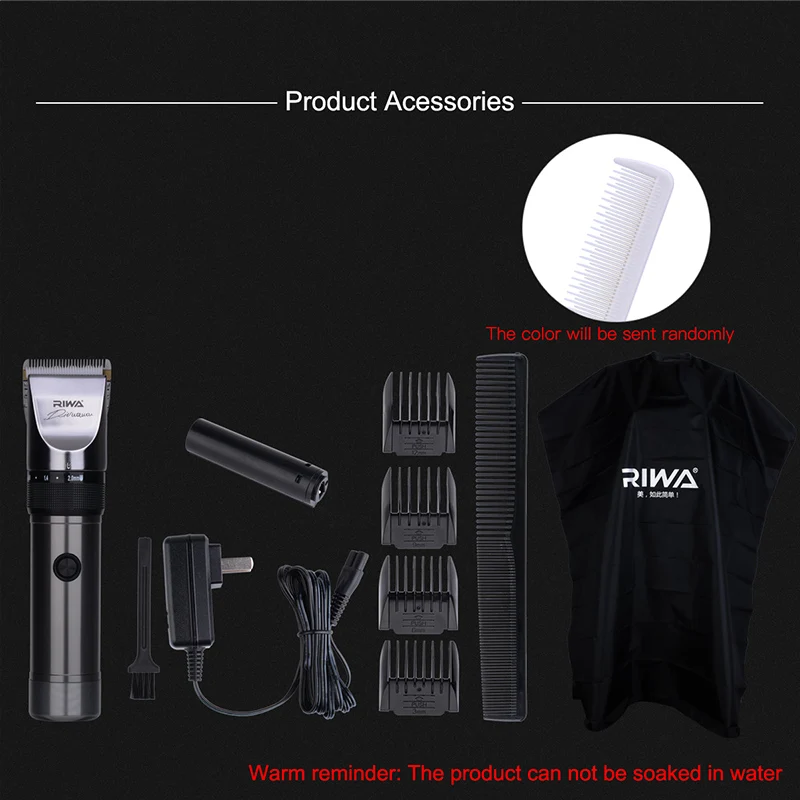 RIWA Тихая машинка для стрижки волос профессиональная машинка для стрижки волос триммеры литиевая батарея титановое керамическое лезвие парикмахер X9 34