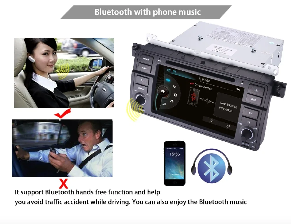 Top Factory Price 1 Din Car DVD Player for BMW E46 M3 With GPS Bluetooth Radio RDS USB Steering wheel Canbus Free Map+Camera MIC 7