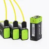 Gran oferta ZNTER 600mAh USB 9V batería de litio recargable 6F22 batería de polímero de litio recargable + cable de carga Micro USB ► Foto 1/5