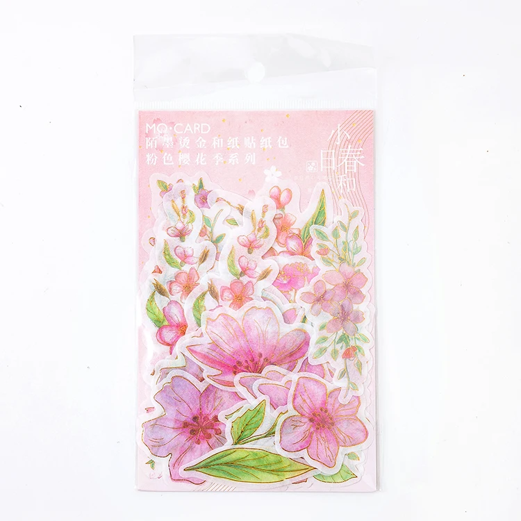 Розовый цветок вишни золочение стикер украшения дневник в стиле Скрапбукинг этикетка наклейка Kawaii корейский Steries стикер s - Цвет: 5