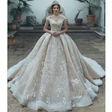 Vestido De Novia, арабское роскошное свадебное платье из тюля с v-образным вырезом и аппликацией,, элегантные свадебные платья с открытыми плечами, свадебное платье, Robe De Mariee