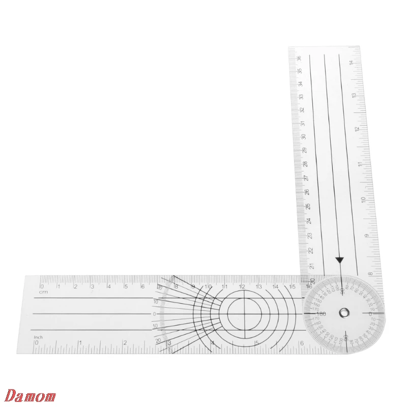 Userful мульти-линейка 360 градусов угломер медицинский спинной линейка см/дюйм