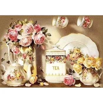 

Kitchen Flower Diamond Embroidery 3d Diy Diamond Painting Kits for Square Full Rhinestone Cross Stitch Mosaic Needlework decor