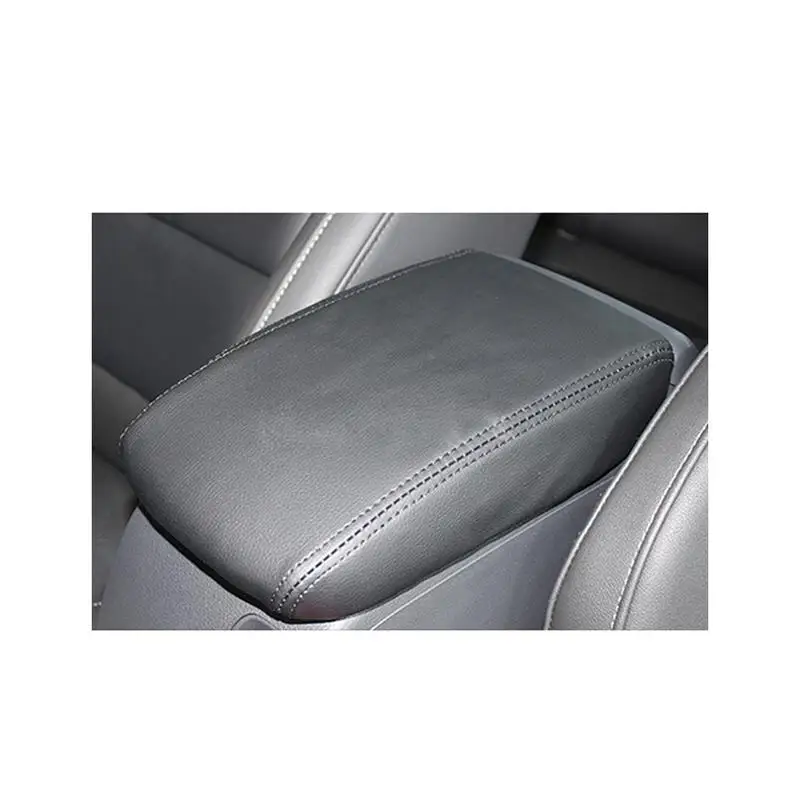 Black Protective Leather Car Armrest Box Protect Cover Car Central