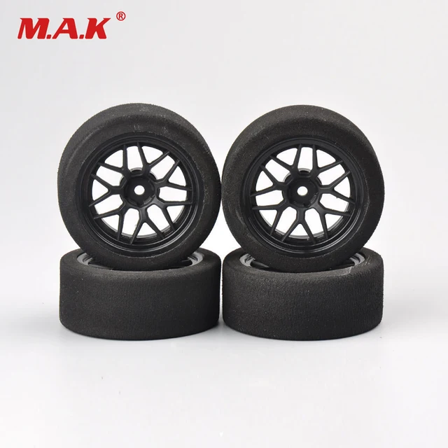 Best Offers 4Pcs/Set Foam Tires Wheel Rims Set 12mm Hex For RC HSP HPI 1:10 On-Road Racing Car Model Accessory