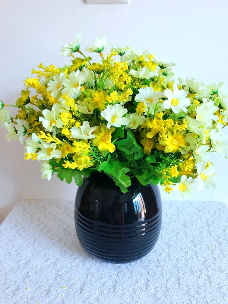 28 head chrysanthemum yellow small daisy flower artificial flowers