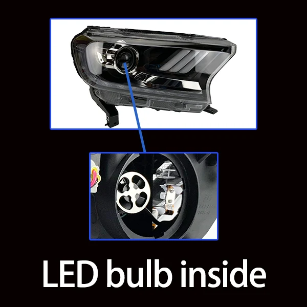 АКД стайлинга автомобилей для Ford фара дальнего света- Everest светодиодный налобный фонарь H7 D2H Hid вариант Ангел глаз биксеноновые фары аксессуары - Цвет: Headlight LED