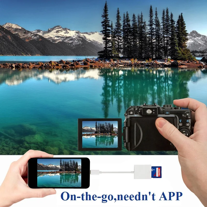 Type C SD Card Reader Camera Kit Compatible Needn t APP USB C OTG Data Cable 4