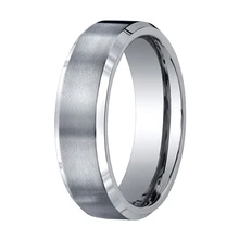 Tailor Made 6mm Centro de Bordes Biselados Cepillado Anillo De Titanio de Los Hombres Tamaño 3-18 (# TR06)