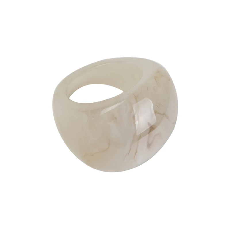 

GuanLong Trendy Geometric Personality Resin Big Beautiful Rings for Women Fashion Jewelry Round Simple Ring for Girls Wholesale
