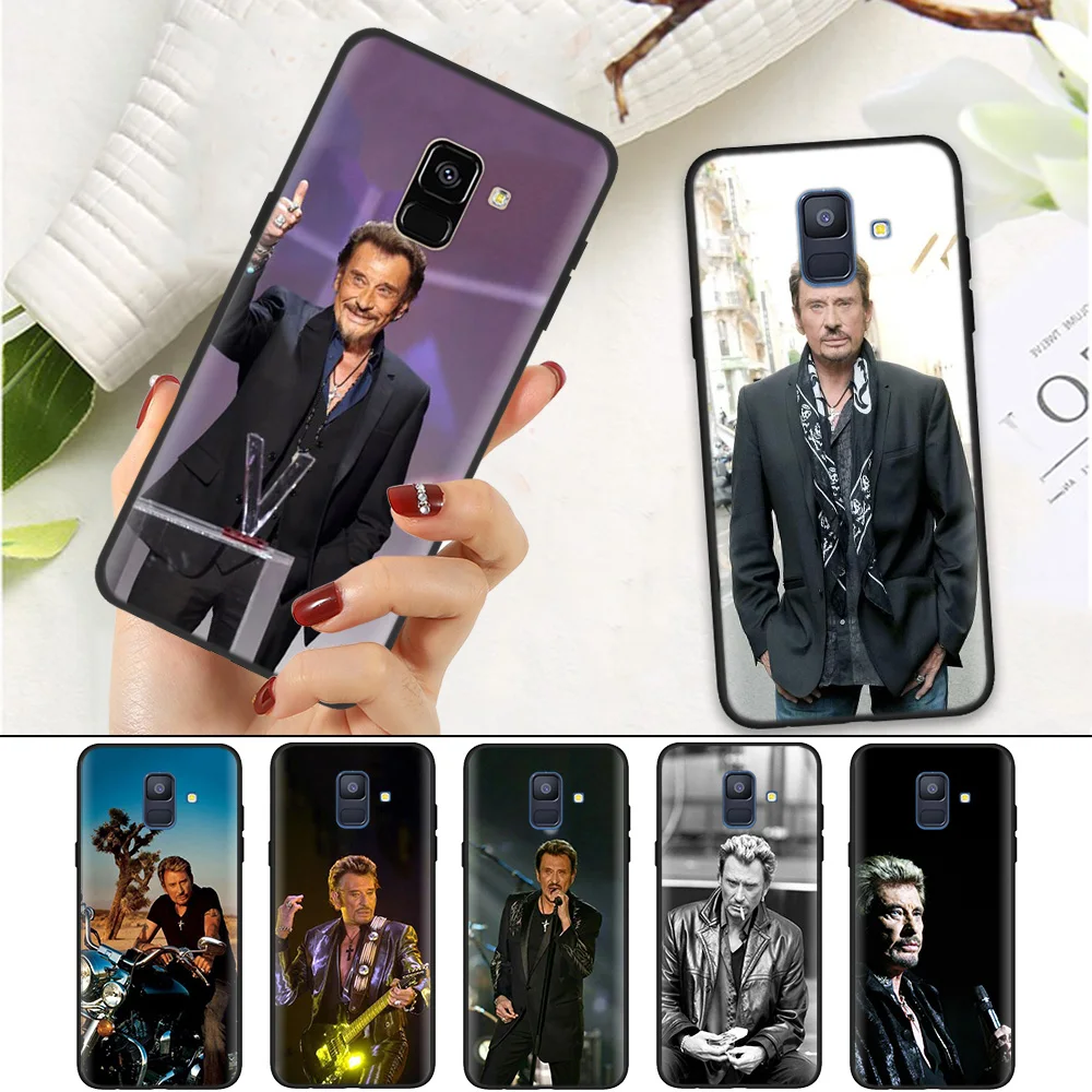 

Black Silicone Case Bag Cover for Samsung Galaxy J4 J6 Plus Note 8 9 J3 J5 J7 2017 EU M10 M20 M30 Phone Shell Johnny Hallyday