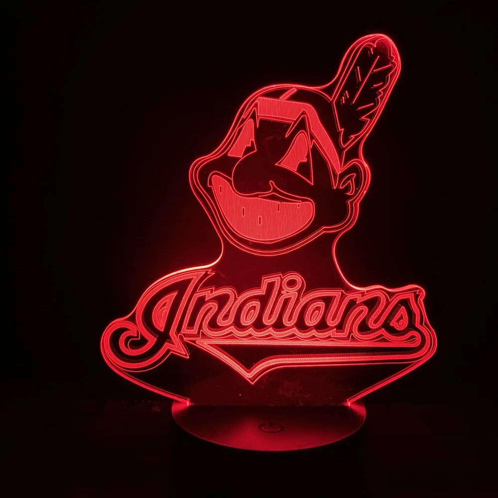 

Cleveland Indians Led Night Light for Club Home Office Room Decorative Light Cool Gift for Kid Child Colorful Table Desk Lamp 3d